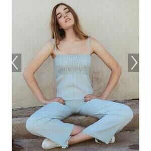 Christy Dawn Della Sage Green Jumpsuit Extra Small XS Stretchy Wide Leg